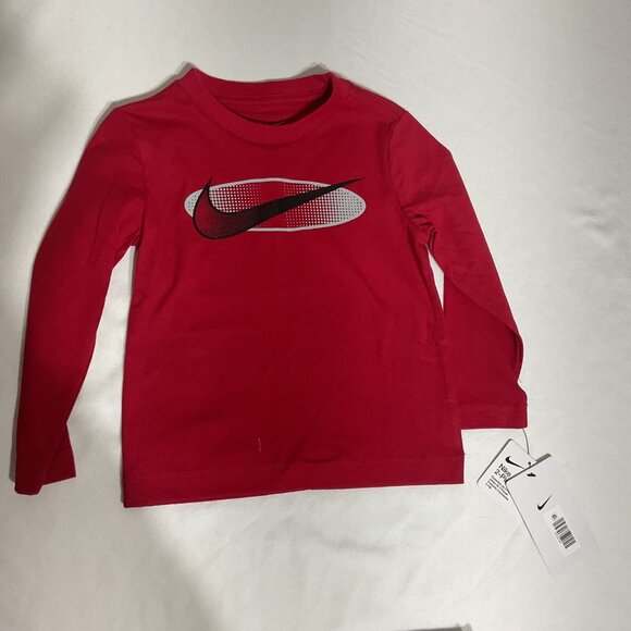 Nike Boys Long Sleeve Red Shirt & Black Jogger Pants Set Size 2t - Picture 2 of 4